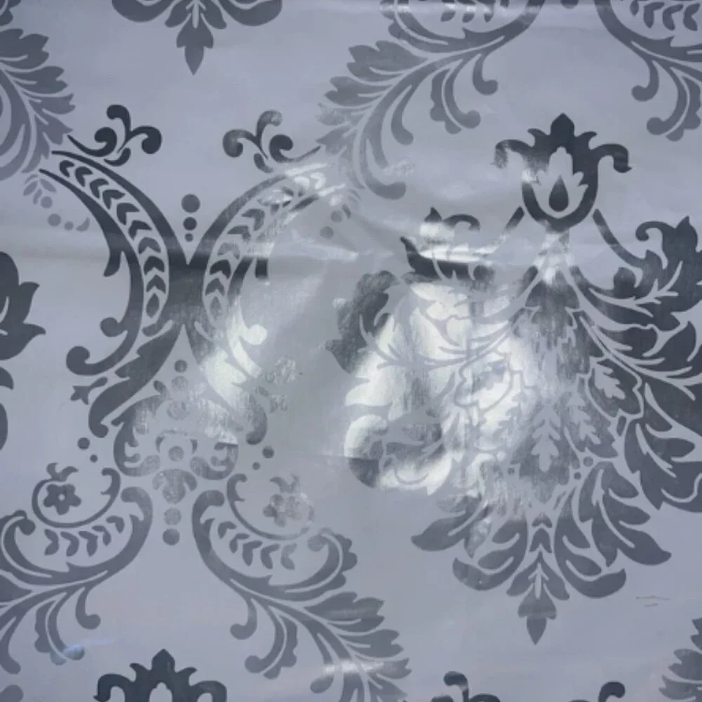 White Silver Damask Wallpaper Peel and Stick Wall Paper Decorative Self Adhesive